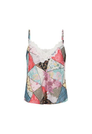 a-womens-camisole-top-with-a-colorful-patchwork-print-featuring-various-floral-and-geometric-fabric-patterns-accented-with-white-lace-at-the-neckline-and-thin-shoulder-straps